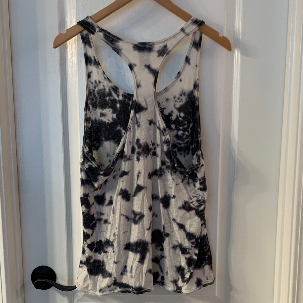 PINK Victoria’s Secret Women’s Black White Tie-Dye Tank Top Oversized Fit Small - Picture 4 of 7